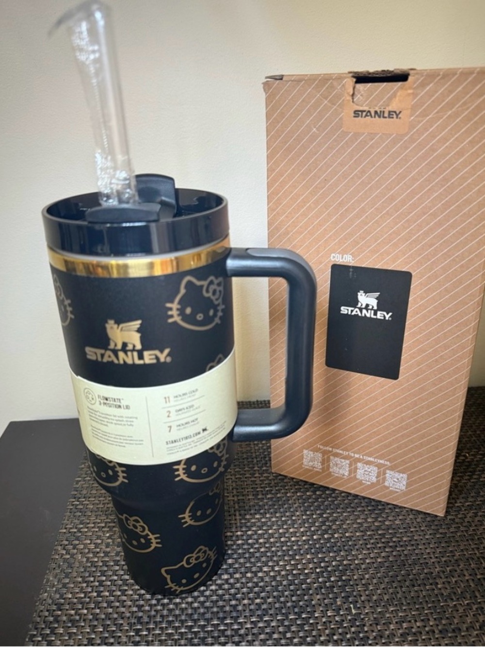 Stanley Black & Gold Hello Kitty Insulated Travel Mug with Handle